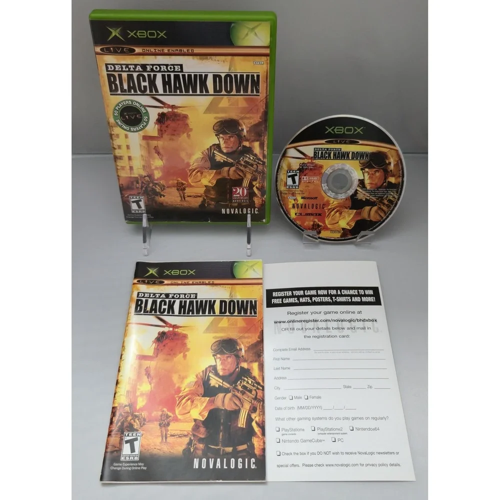 Delta Force: Black Hawk Down - Xbox - Complete in Box (CIB) w/ Reg Card - Tested